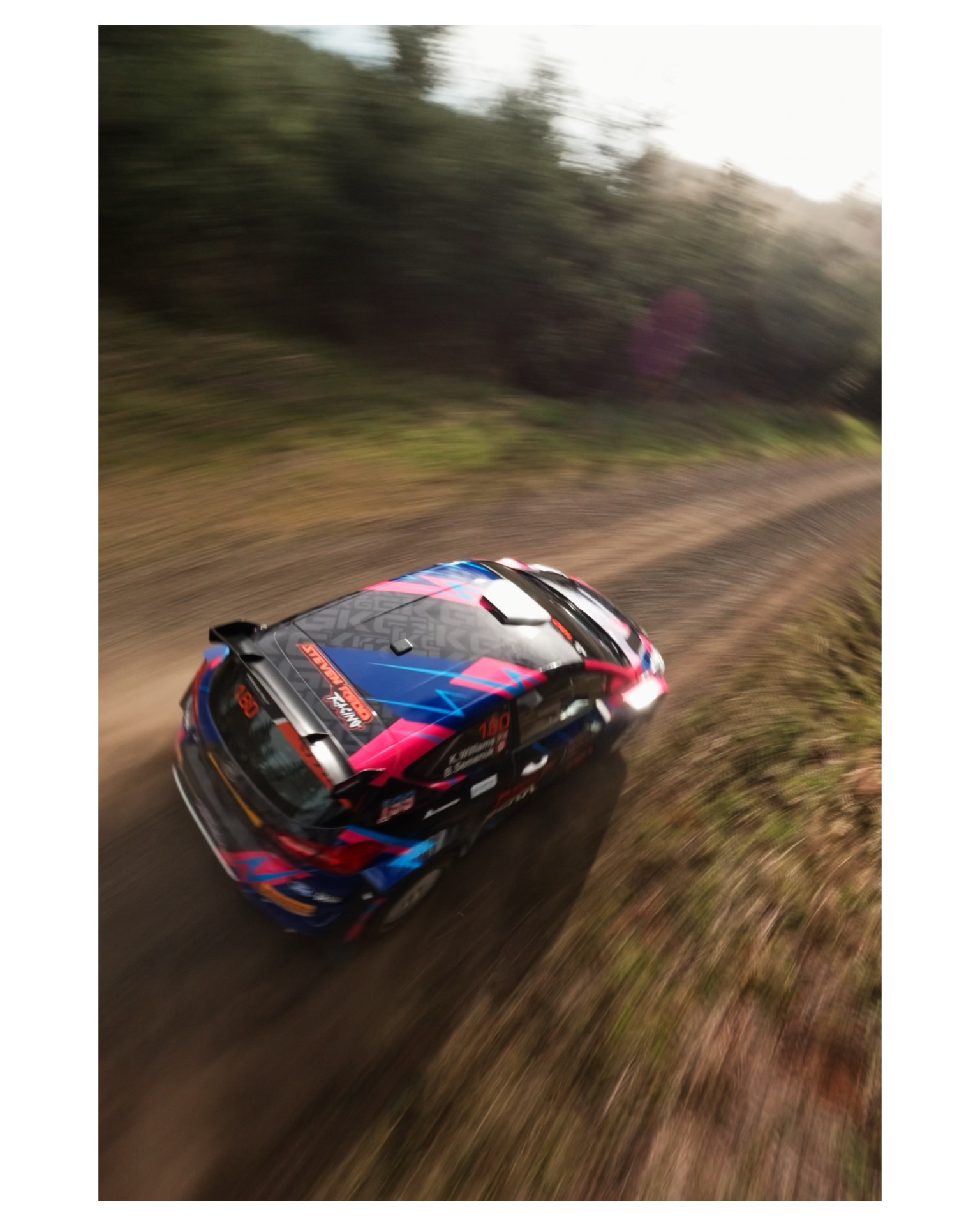 Rally car on snow